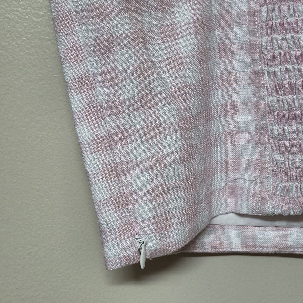 LoveShackFancy Amorana Angel Top Pink Gingham Linen Crop Cami‎ NWT Size 12 $245 - Picture 6 of 10